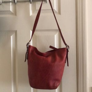 Small red coach shoulder bag